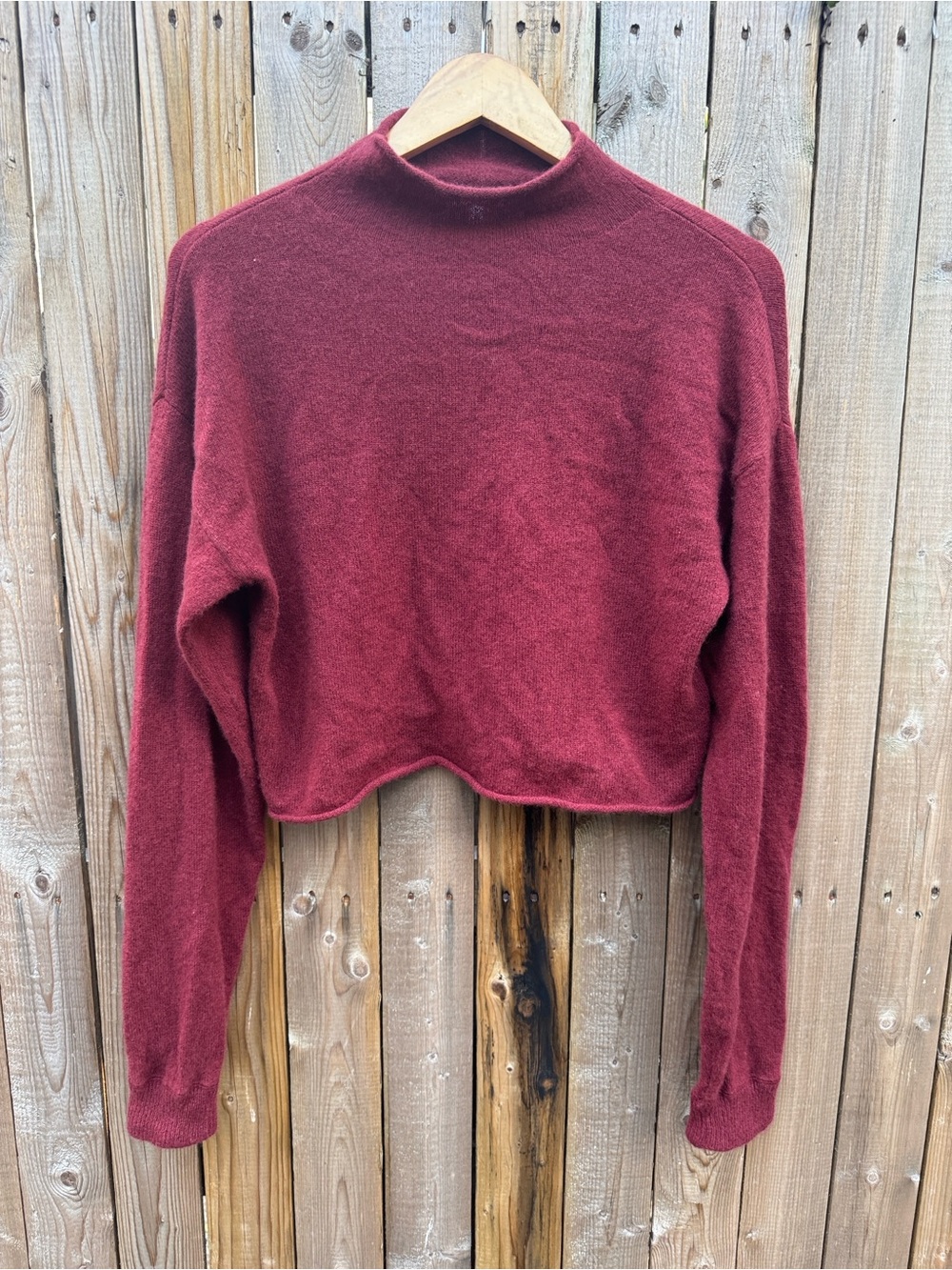 Reformation cashmere Cropped Mock Neck Sweater